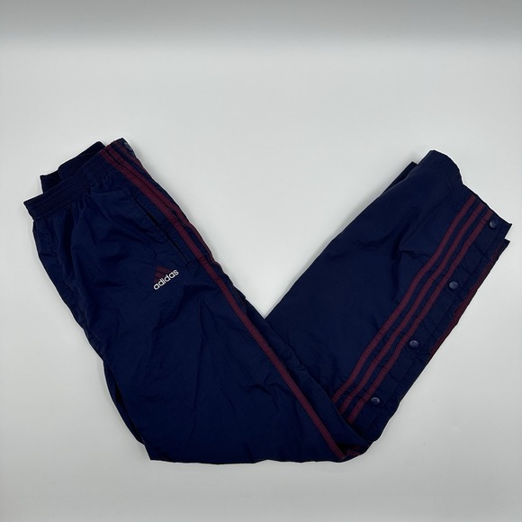 Vintage Adidas Tear Away Pants 90s y2k baggy wide leg Mens Medium Blue Purple - Picture 1 of 13